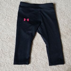 Under armour black with pink label pants